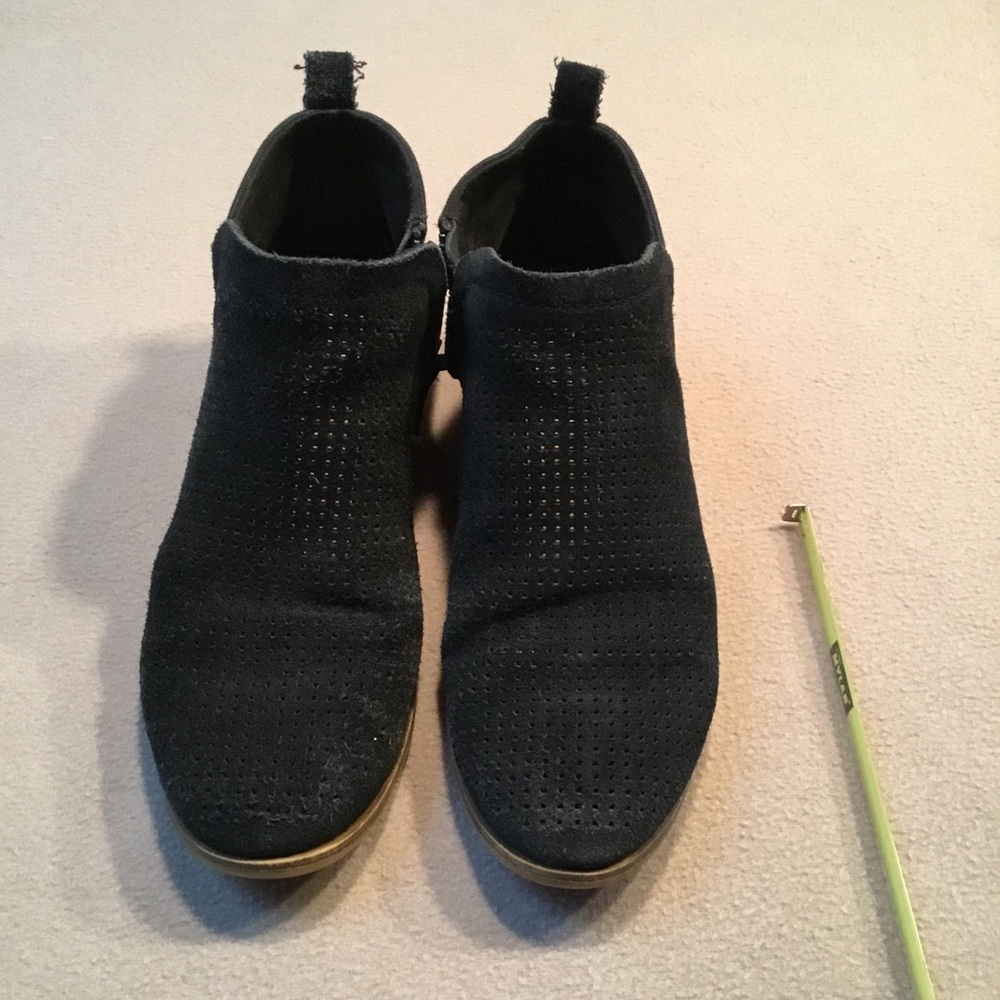 Toms Black Perforated Ankle Booties